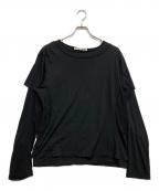 NVRFRGTネヴァーフォーゲット）の古着「DOUBLE LAYERD LONG SLEEVE TSHIRT」｜ブラック