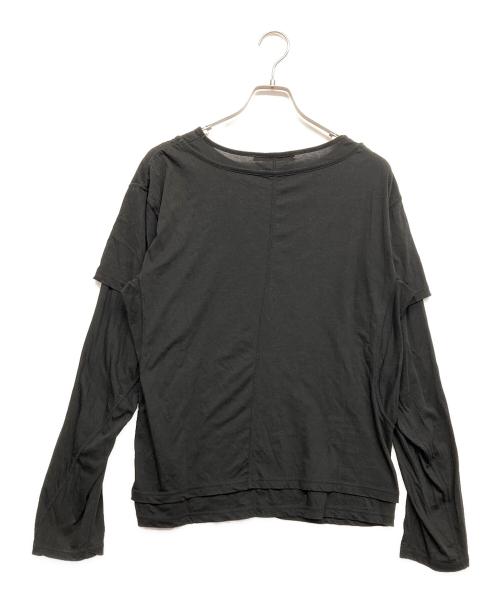 NVRFRGT（ネヴァーフォーゲット）NVRFRGT (ネヴァーフォーゲット) DOUBLE LAYERD LONG SLEEVE TSHIRT ブラック サイズ:3の古着・服飾アイテム