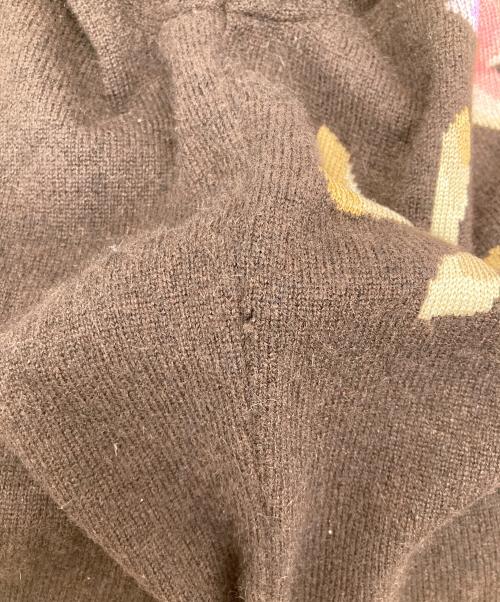 LEONARD（レオナール）LEONARD (レオナール) 花柄半袖ニット ブラウン サイズ:LLの古着・服飾アイテム
