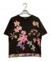 LEONARD（レオナール）の古着「花柄半袖ニット」｜ブラウン