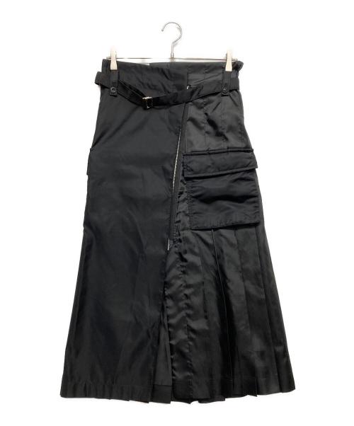 sacai（サカイ）sacai (サカイ) ナイロンツイルスカート プリーツスカート ブラック サイズ:2の古着・服飾アイテム