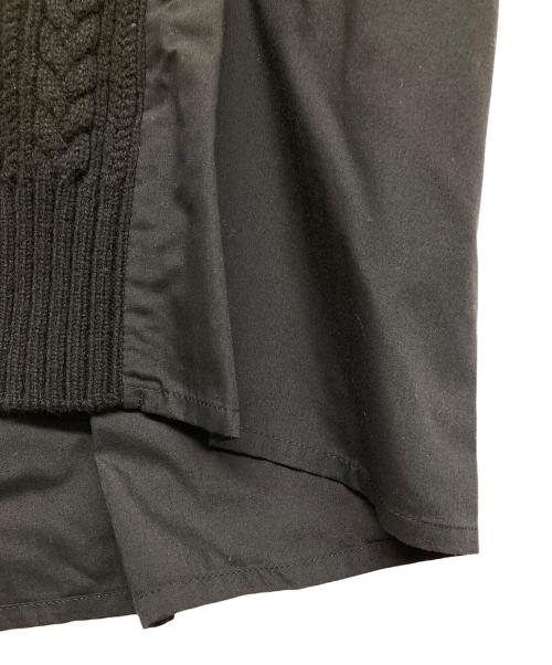 sacai（サカイ）sacai (サカイ) ドッキング ウール ニット シャツ ブラウス ブラック サイズ:2の古着・服飾アイテム