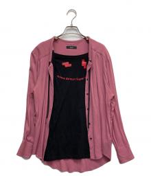 DIESEL（ディーゼル）の古着「シャツ切替カットソー」｜ピンク