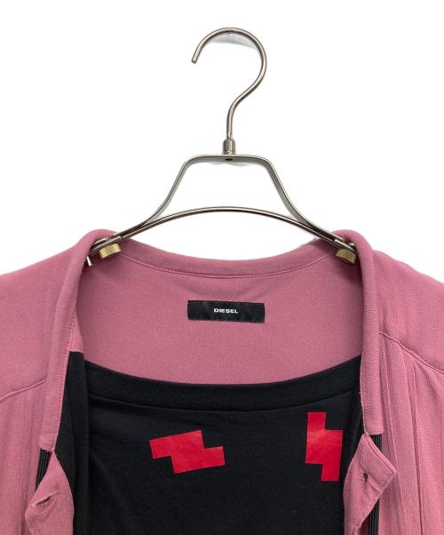 DIESEL（ディーゼル）DIESEL (ディーゼル) シャツ切替カットソー ピンク サイズ:XXSの古着・服飾アイテム
