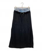 DIESELディーゼル）の古着「デニムスウエット切替スカート」｜ブラック