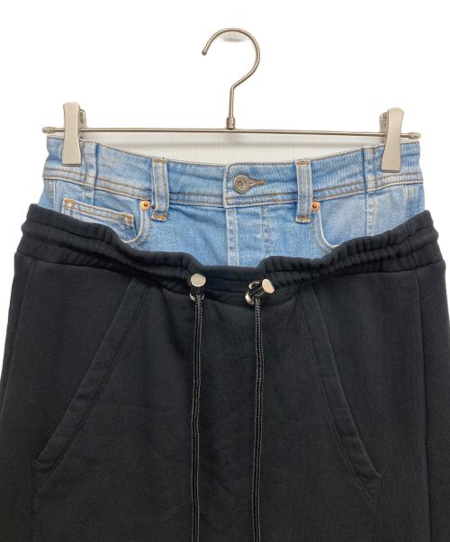 DIESEL（ディーゼル）DIESEL (ディーゼル) デニムスウエット切替スカート ブラック サイズ:Sの古着・服飾アイテム