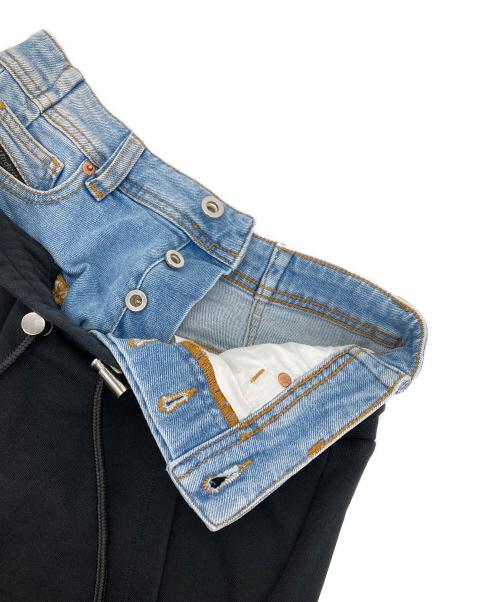 DIESEL（ディーゼル）DIESEL (ディーゼル) デニムスウエット切替スカート ブラック サイズ:Sの古着・服飾アイテム