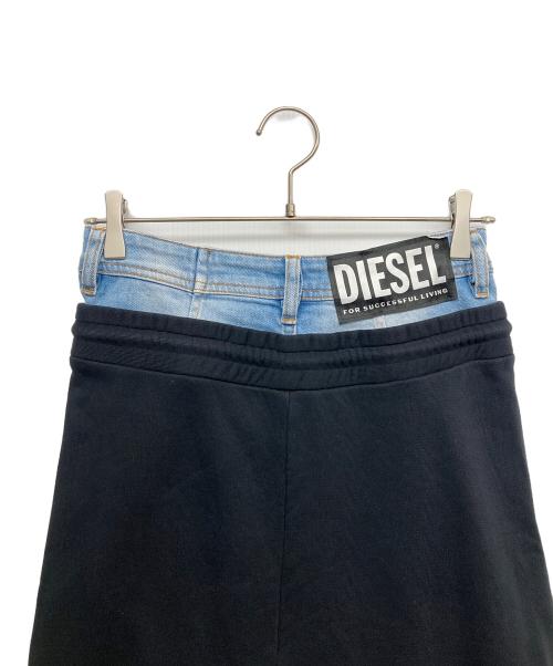 DIESEL（ディーゼル）DIESEL (ディーゼル) デニムスウエット切替スカート ブラック サイズ:Sの古着・服飾アイテム