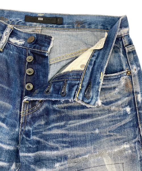 PLEIN FOUR（プランフォー）PLEIN FOUR (プランフォー) ダメージデニムパンツ ブルー サイズ:1の古着・服飾アイテム