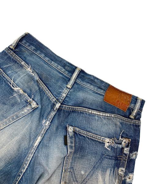 PLEIN FOUR（プランフォー）PLEIN FOUR (プランフォー) ダメージデニムパンツ ブルー サイズ:1の古着・服飾アイテム