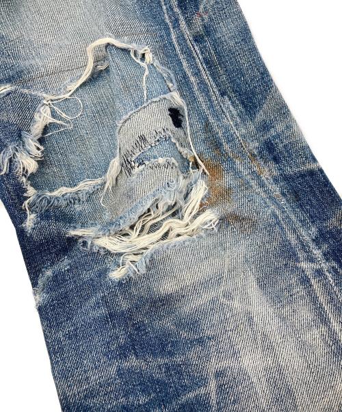 PLEIN FOUR（プランフォー）PLEIN FOUR (プランフォー) ダメージデニムパンツ ブルー サイズ:1の古着・服飾アイテム