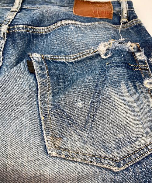 PLEIN FOUR（プランフォー）PLEIN FOUR (プランフォー) ダメージデニムパンツ ブルー サイズ:1の古着・服飾アイテム