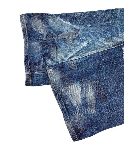 PLEIN FOUR（プランフォー）PLEIN FOUR (プランフォー) ダメージデニムパンツ ブルー サイズ:1の古着・服飾アイテム