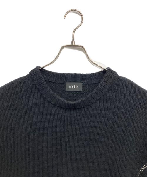 soduk（スドーク）soduk (スドーク) デザインニット ブラック サイズ:無しの古着・服飾アイテム