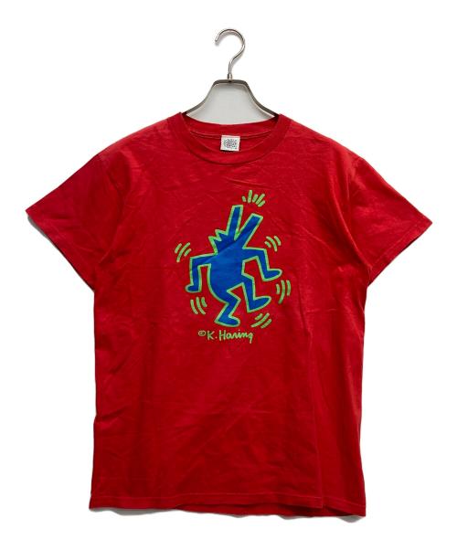 POP SHOP（ポップショップ）POP SHOP (ポップショップ) キースヘリング吠犬 プリントT レッド サイズ:Mの古着・服飾アイテム