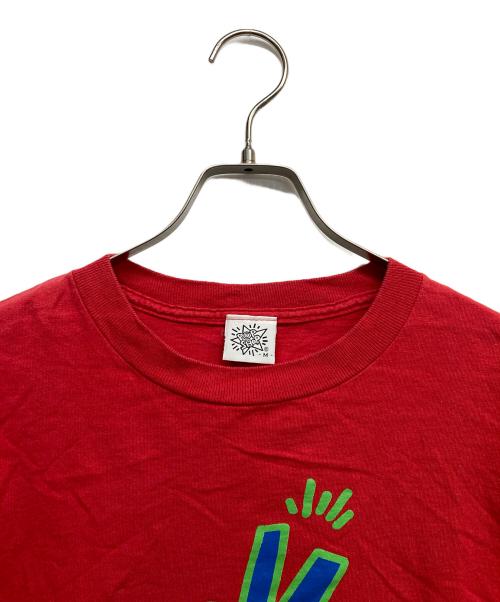 POP SHOP（ポップショップ）POP SHOP (ポップショップ) キースヘリング吠犬 プリントT レッド サイズ:Mの古着・服飾アイテム