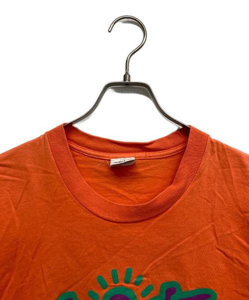 POPSHOP（ポップショップ）POPSHOP (ポップショップ) 90ｓ キースヘリングANGELプリントTシャツ オレンジ サイズ:Lの古着・服飾アイテム