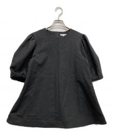 R（アール）の古着「ウールダブルクロス ラッフル ブラウス」｜グレー