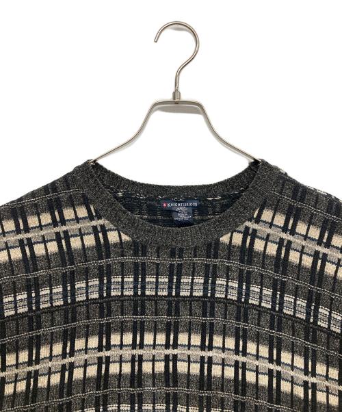 KNIGHTSBRIDGE（ナイツブリッジ）knightsbridge (ナイツブリッジ) レーヨン混ニット ブラック サイズ:EXTRA LARGEの古着・服飾アイテム
