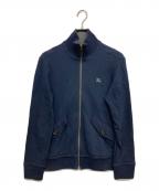 BURBERRY BLACK LABELバーバリーブラックレーベル）の古着「ロゴ刺繍 スウェットジップブルゾン」｜ネイビー