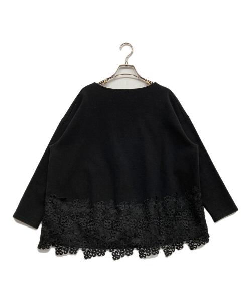 BEARDSLEY（ビアズリー）BEARDSLEY (ビアズリー) 裾レースブラウス ブラック サイズ:Fの古着・服飾アイテム