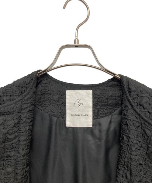 AYA（アヤ）aya (アヤ) CAROLINA GLASER (カロリナ グレイサー) キルティング フリルコート ブラック サイズ:無しの古着・服飾アイテム