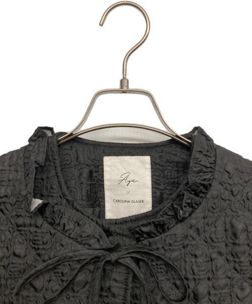 AYA（アヤ）aya (アヤ) CAROLINA GLASER (カロリナ グレイサー) キルティング フリルコート ブラック サイズ:無しの古着・服飾アイテム