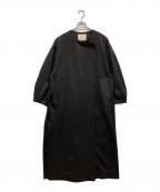 pernaペルナ）の古着「ボリューム袖ロングコート」｜ブラック