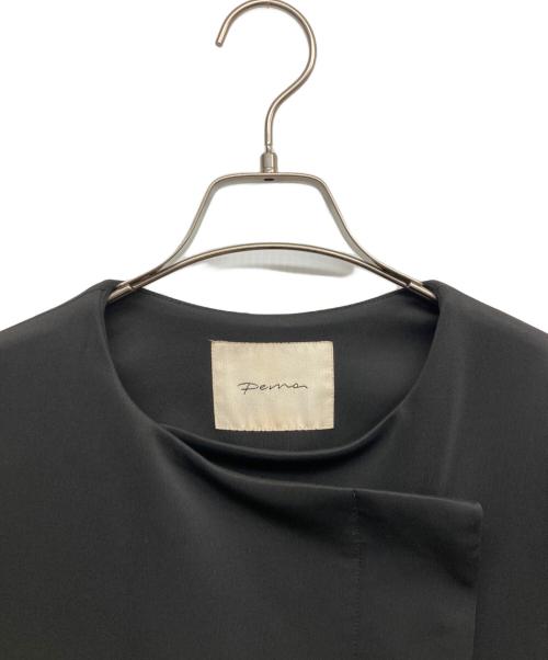 perna（ペルナ）perna (ペルナ) ボリューム袖ロングコート ブラック サイズ:Mの古着・服飾アイテム