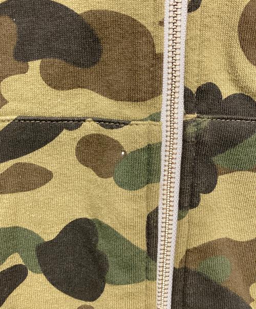 A BATHING APE（ア ベイシング エイプ）A BATHING APE (ア ベイシング エイプ) 1stカモグリーンリバーシブルフルジップパーカー グレー×グリーン サイズ:Lの古着・服飾アイテム