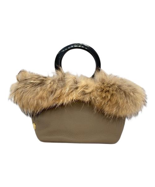 VIOLAd'ORO（ヴィオラドーロ）VIOLAd'ORO (ヴィオラドーロ) ファーハンドバッグ ブラウンの古着・服飾アイテム