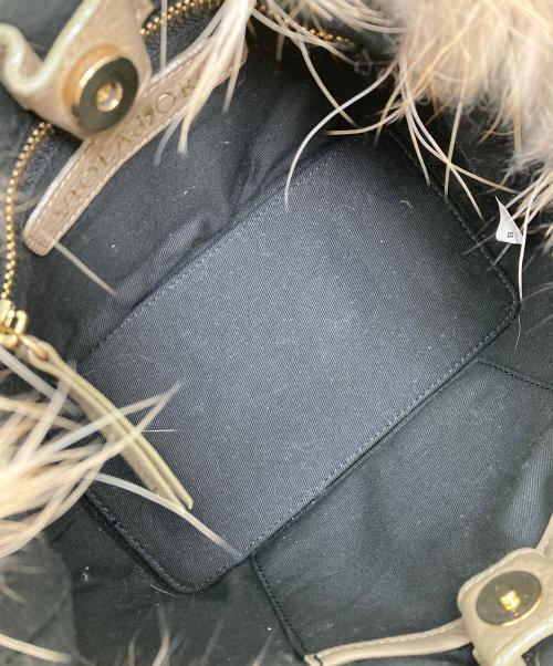 VIOLAd'ORO（ヴィオラドーロ）VIOLAd'ORO (ヴィオラドーロ) ファーハンドバッグ ブラウンの古着・服飾アイテム