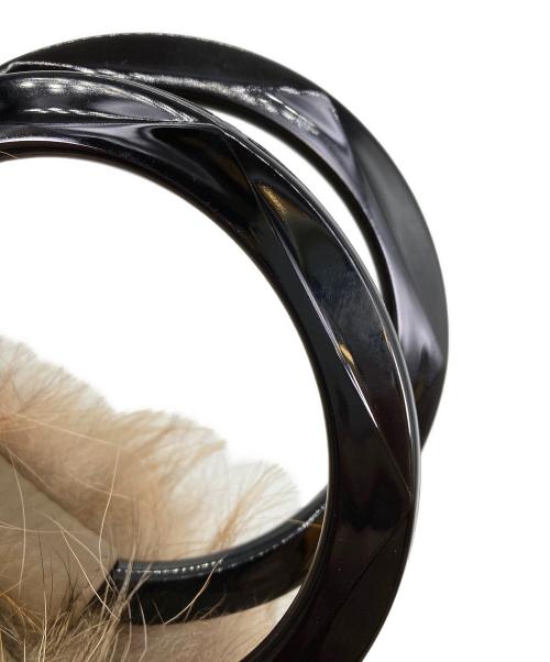 VIOLAd'ORO（ヴィオラドーロ）VIOLAd'ORO (ヴィオラドーロ) ファーハンドバッグ ブラウンの古着・服飾アイテム