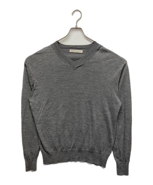 nano・universe（ナノ・ユニバース）nano・universe (ナノ・ユニバース) ファインゲージ Vネックニット グレー サイズ:XLの古着・服飾アイテム