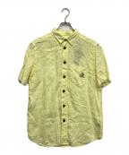 DIESELディーゼル）の古着「半袖リネンシャツ」｜イエロー