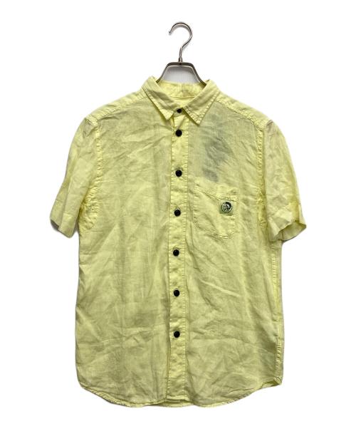 DIESEL（ディーゼル）DIESEL (ディーゼル) 半袖リネンシャツ イエロー サイズ:Mの古着・服飾アイテム