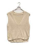 GALLARDA GALANTEガリャルダガランテ）の古着「深Vニットプルオーバー」｜ベージュ