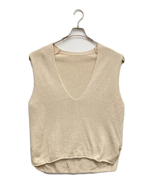 GALLARDA GALANTE（ガリャルダガランテ）GALLARDA GALANTE (ガリャルダガランテ) 深Vニットプルオーバー ベージュ サイズ:Fの古着・服飾アイテム