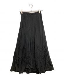 Plage（プラージュ）の古着「Washable Fibril ギャザーロングスカート」｜ブラック