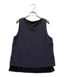 Paul Smith BLACK（ポールスミスブラック）の古着「ノースリーブブラウス」｜ネイビー