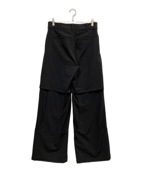 AVALONE（アヴァロン）AVALONE (アヴァロン) VIRGIN WOOL MIX OVERLAP WiDE TROUSERS ブラック サイズ:1の古着・服飾アイテム
