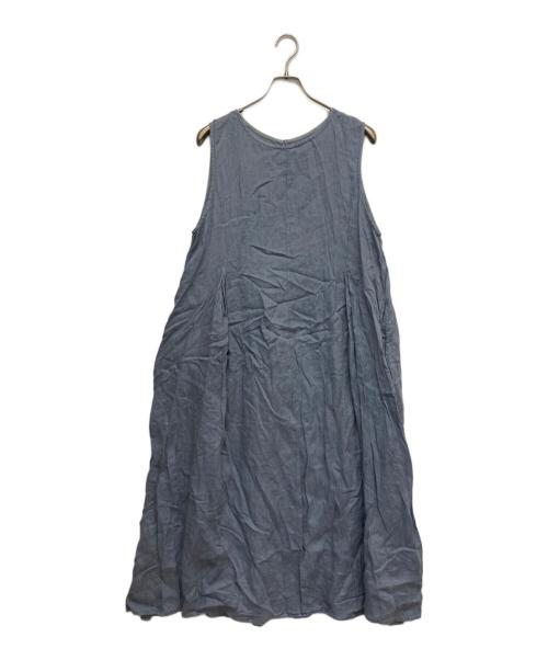 nest Robe（ネストローブ）nest Robe (ネストローブ) リネンタックノースリーブワンピース ブルー サイズ:Fの古着・服飾アイテム