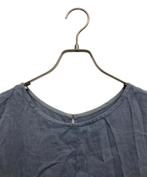 nest Robe（ネストローブ）nest Robe (ネストローブ) リネンタックノースリーブワンピース ブルー サイズ:Fの古着・服飾アイテム