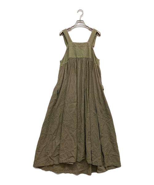 nest Robe（ネストローブ）nest Robe (ネストローブ) チノコンビサロペットワンピース カーキ サイズ:Fの古着・服飾アイテム