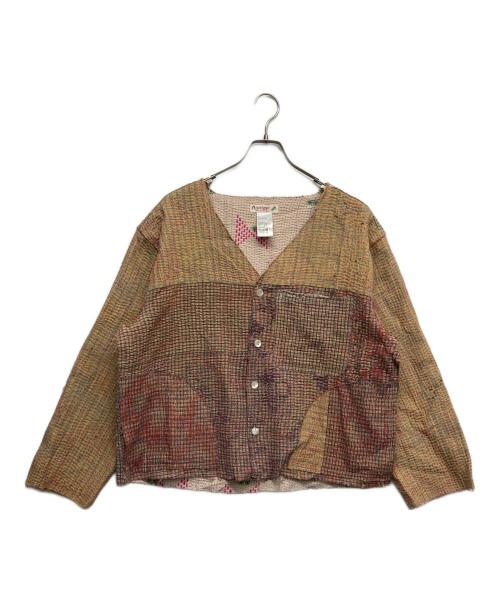 ARTISAV VINTAGE（アルティサブ ヴィンテージ）ARTISAV VINTAGE (アルティサブ ヴィンテージ) KANTAノーカラージャケット ベージュ サイズ:無しの古着・服飾アイテム