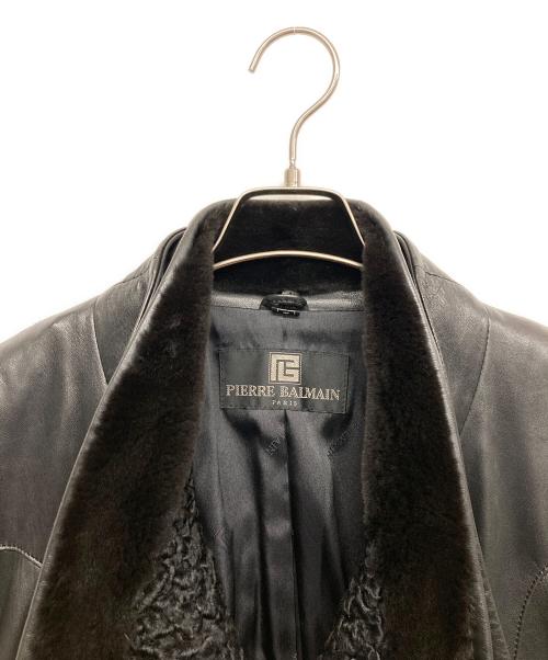BALMAIN（バルマン）BALMAIN (バルマン) ラムレザーコート ブラック サイズ:FREEの古着・服飾アイテム