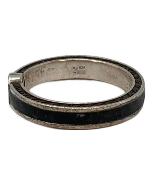 GUCCI（グッチ）GUCCI (グッチ) インタ‐ロッキングGシルバーブラックリング シルバー サイズ:14号の古着・服飾アイテム