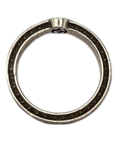 GUCCI（グッチ）GUCCI (グッチ) インタ‐ロッキングGシルバーブラックリング シルバー サイズ:14号の古着・服飾アイテム