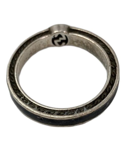 GUCCI（グッチ）GUCCI (グッチ) インタ‐ロッキングGシルバーブラックリング シルバー サイズ:14号の古着・服飾アイテム