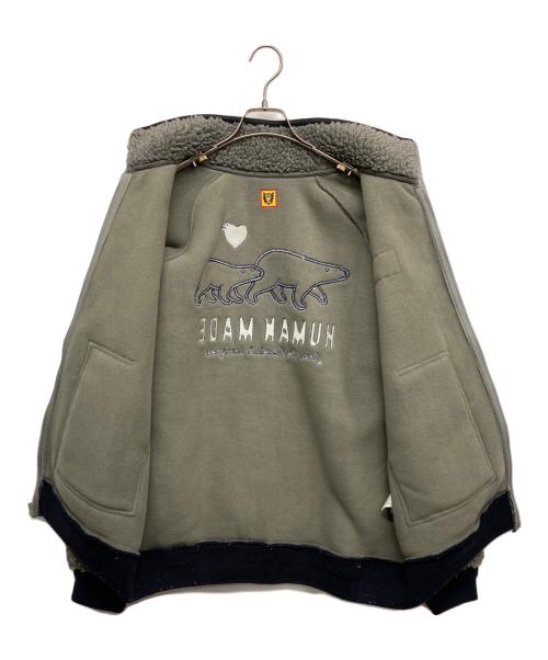 HUMAN MADE（ヒューマンメイド）HUMAN MADE (ヒューマンメイド) BOA FLEECE JACKET グレー サイズ:Lの古着・服飾アイテム